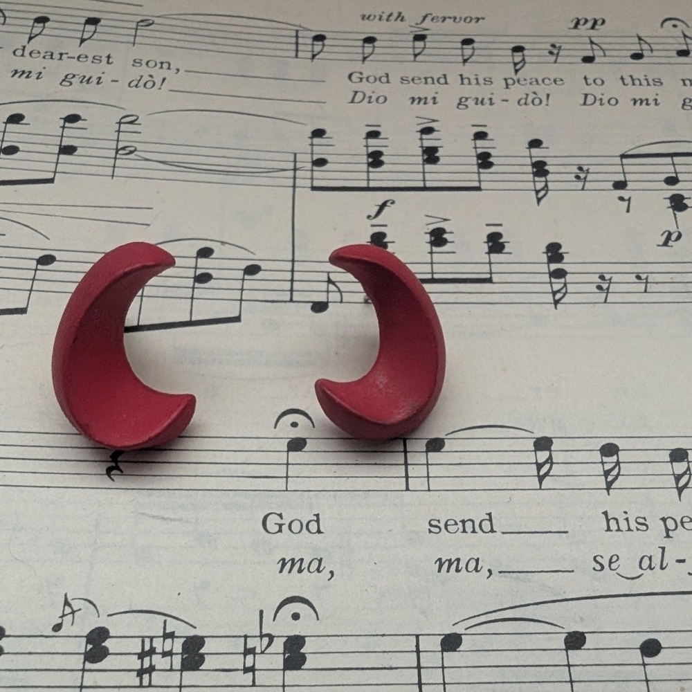 Red Crescent Earrings